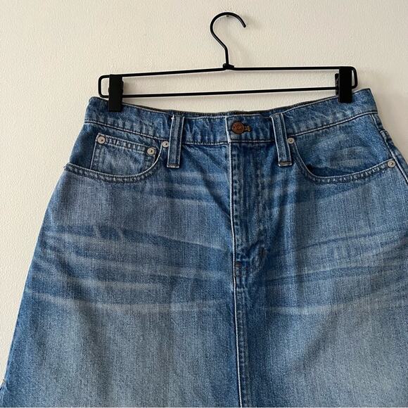 Madewell Raw Hem Denim Mini Skirt - Picture 2 of 5